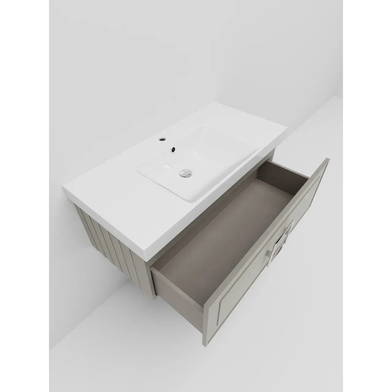 Тумба под раковину подвесная La Fenice Cubo FNC-01-CUB-C-100, бежевая