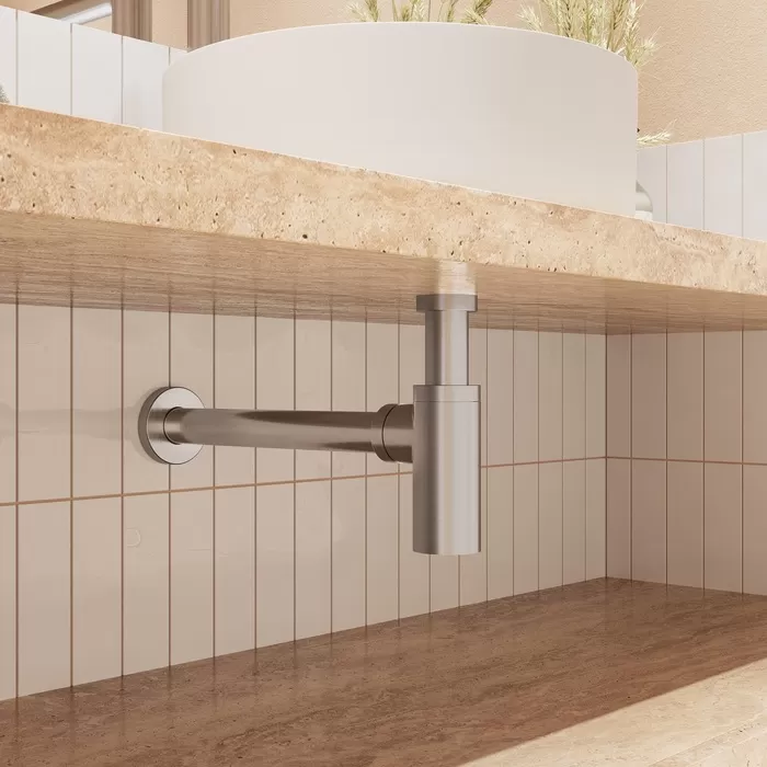Бутылочный сифон для умывальника, матовый хром, Optima Home, IDDIS, (OPTBC00i84)