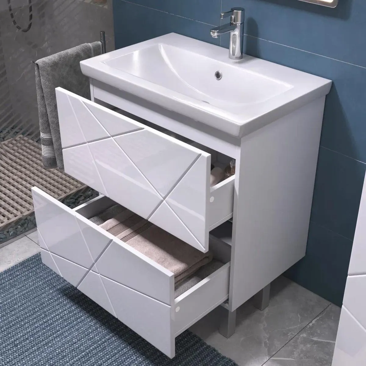 Тумба с раковиной напольная VIGO Geometry 016, 70 см