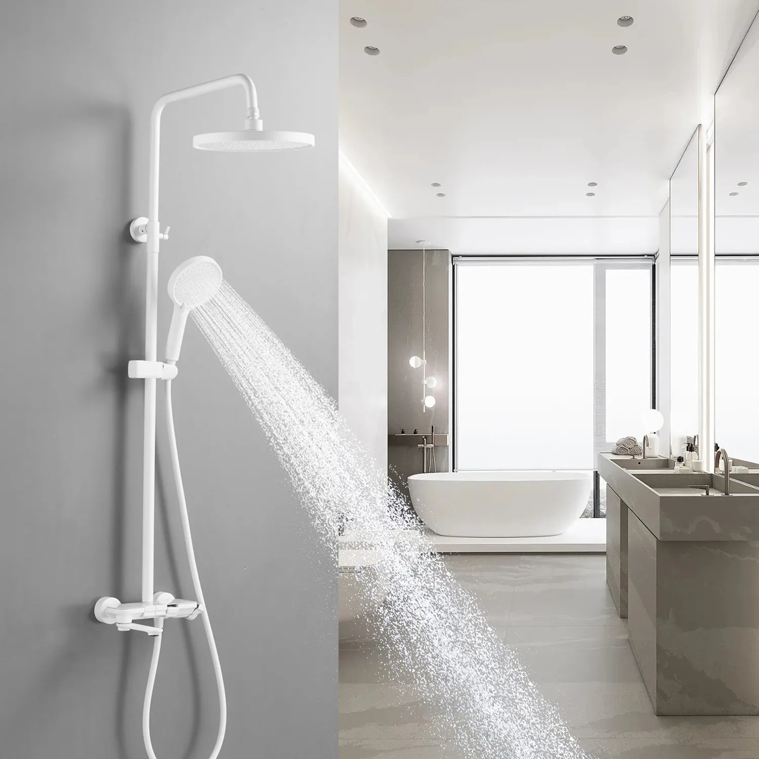 Душевая система Shevanik S4726C, белый