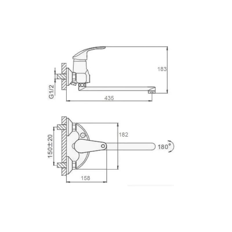 Смеситель для ванны D-Lin D149428, хром