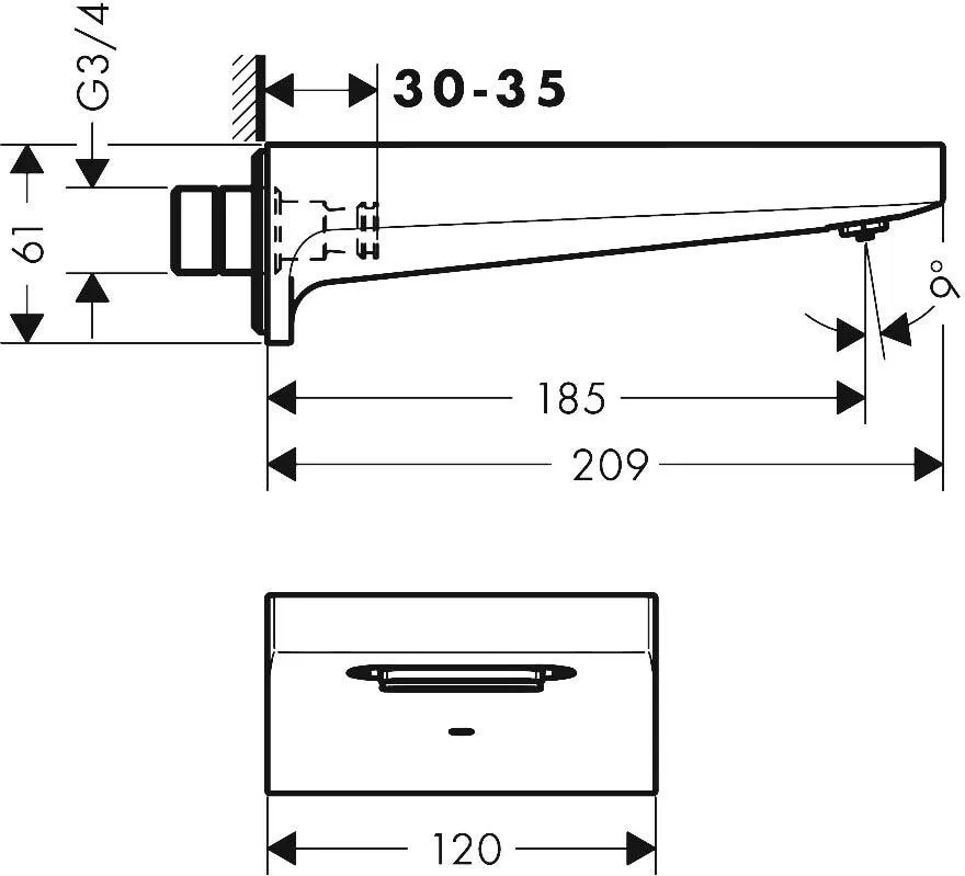 Излив для ванны Hansgrohe Metropol 32543670