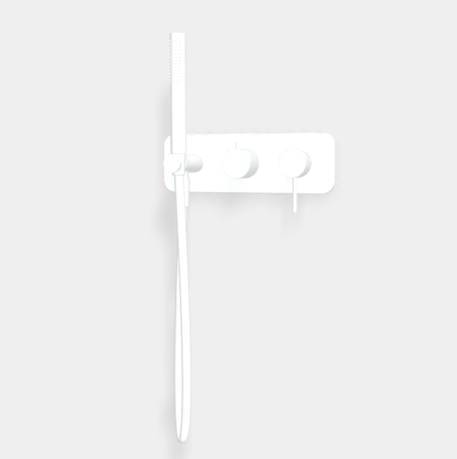 Смеситель для душа Fima Carlo Frattini Spillo Up, на 2 потребителя, белый матовый (F3049WX2BS)