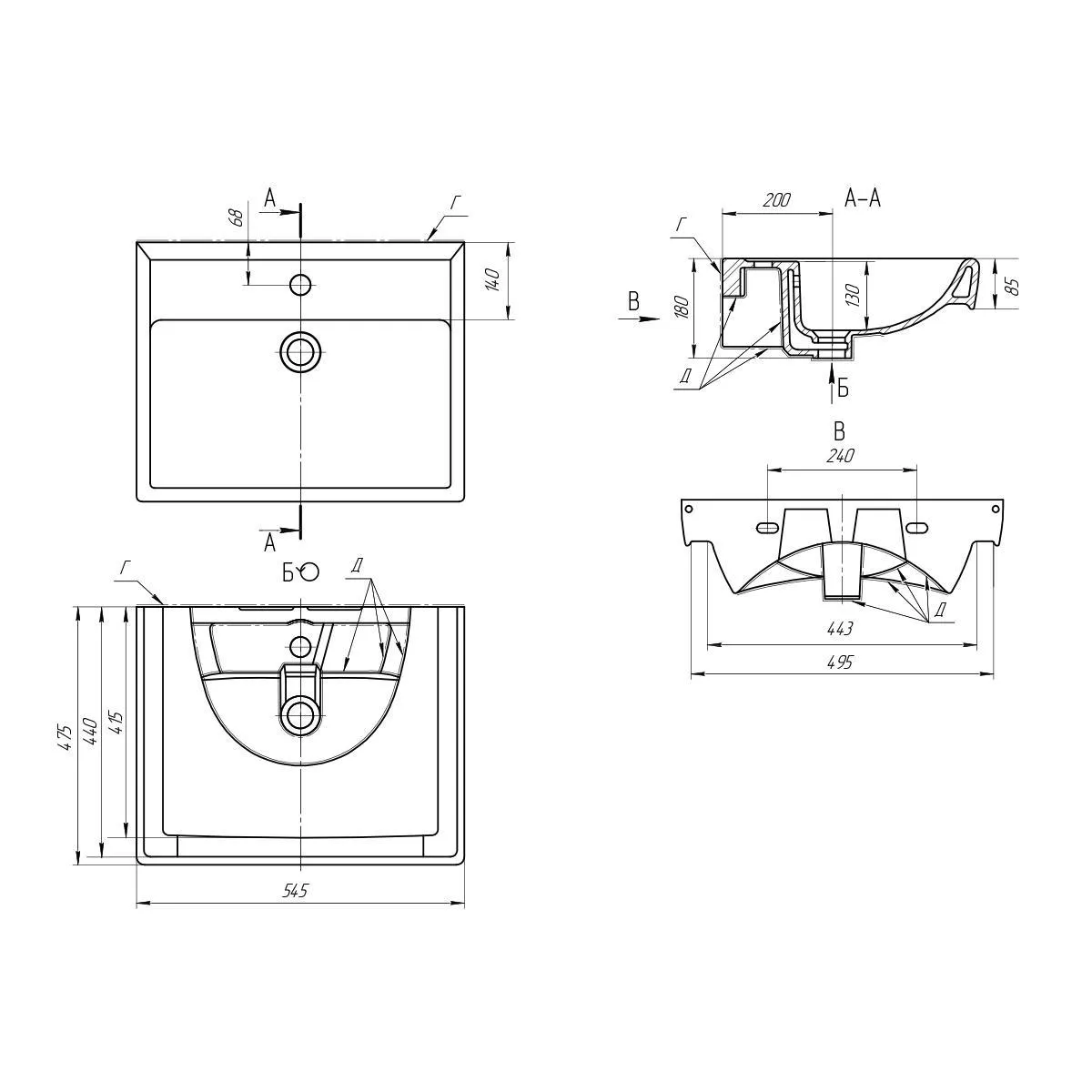 Раковина Dreja Q 195476, 55 см
