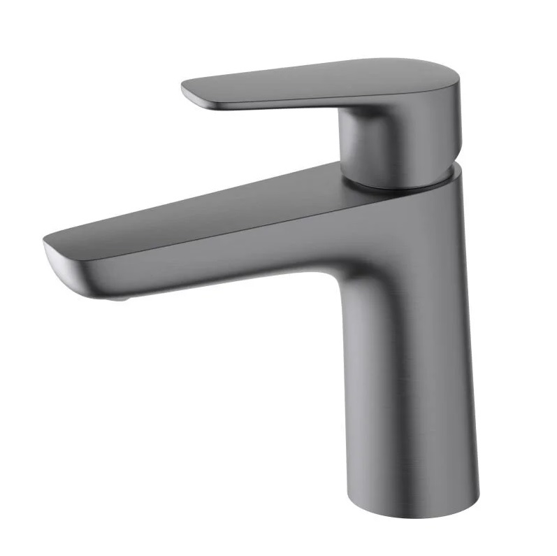 AQ1110BGM БЕТТА смеситель для раковины 98, без донного клапана, шлиф. черный хром