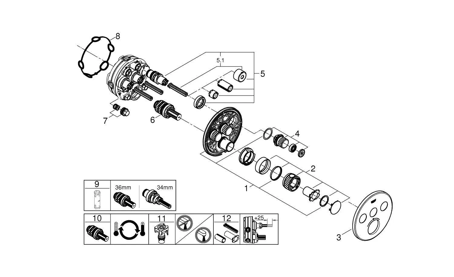 Термостат для душа Grohe Grohtherm SmartControl 29121000 хром