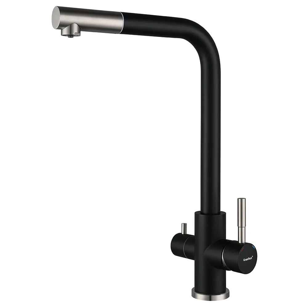 Смеситель для кухни с подключением фильтра GranFest Z-5421, черный