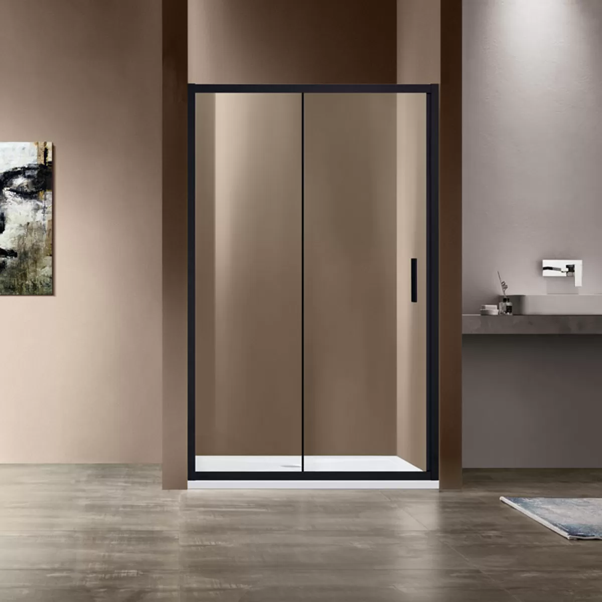 Душевая дверь Vincea Garda (VDS-1G130CLB) 1300х1900 мм, черный, стекло прозрачное