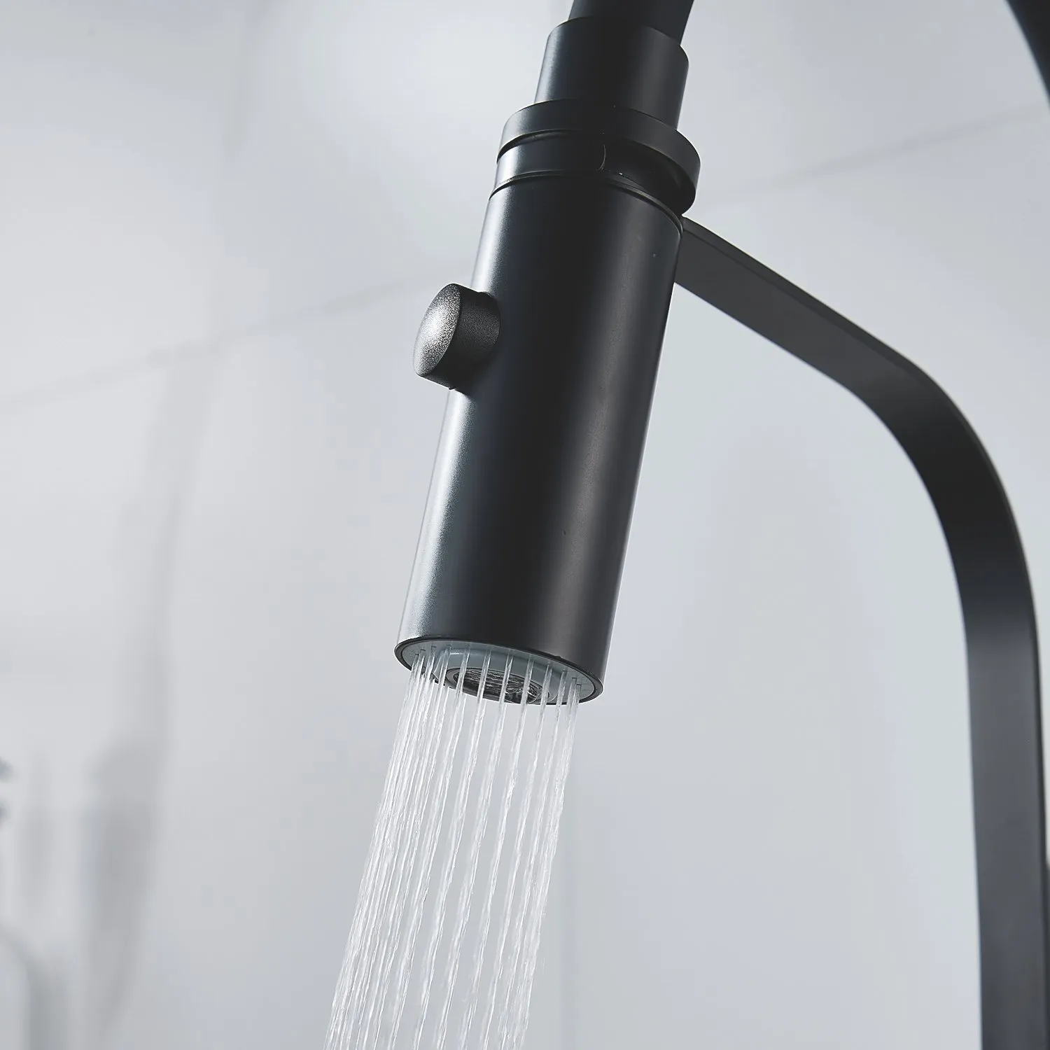 Смеситель для кухни с гибким изливом и режимом "душ" Shevanik S943H-3, черный