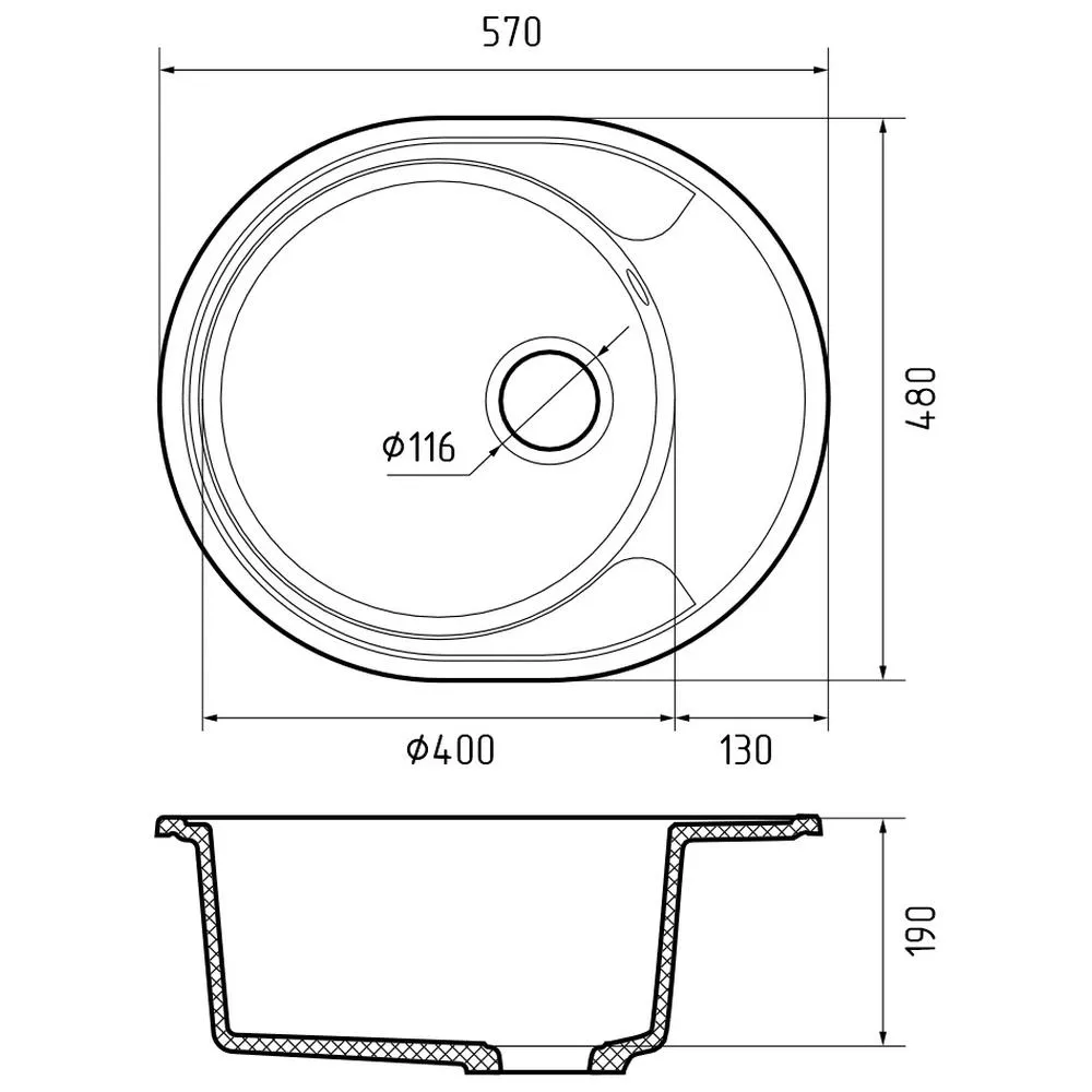 Кухонная мойка GranFest URBAN 857L, черный