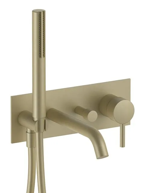 Смеситель для ванны и душа Fantini Nostromo, Matt British Gold PVD (50 P6 M721B)