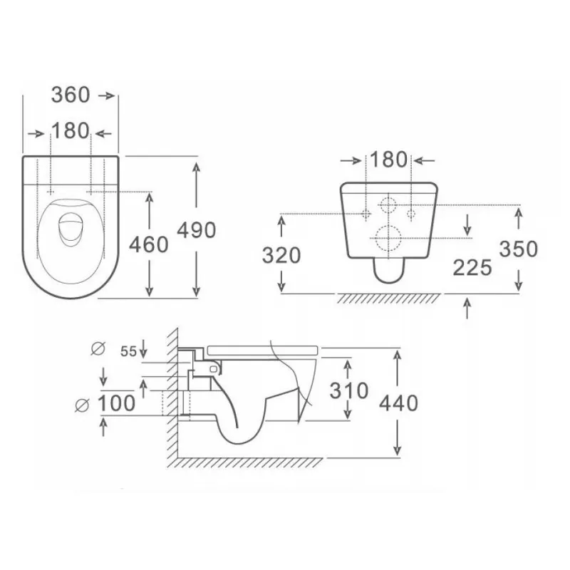 Унитаз подвесной Maretti Elena безободковый с микролифтом, EA10PBM93-844, белый