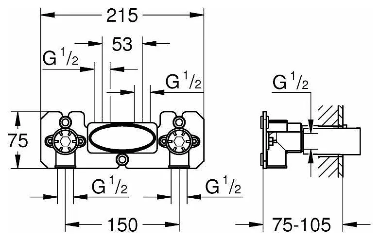 Скрытая часть Grohe Grohtherm SmartControl 26449000