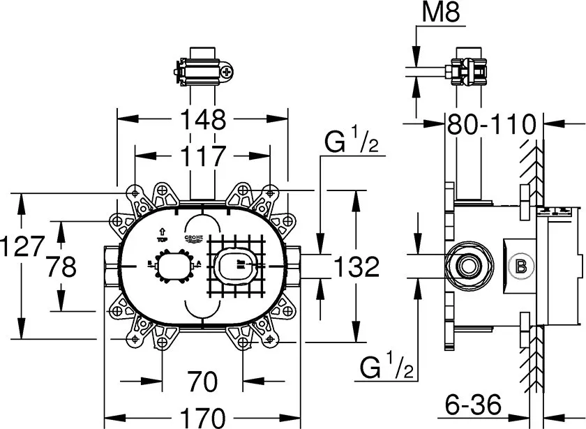 Скрытая часть Grohe Rainshower SmartControl 26264001