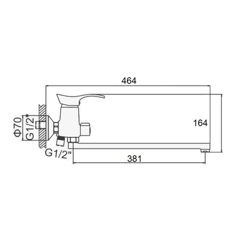 Смеситель для ванны D-Lin D146405-2, хром