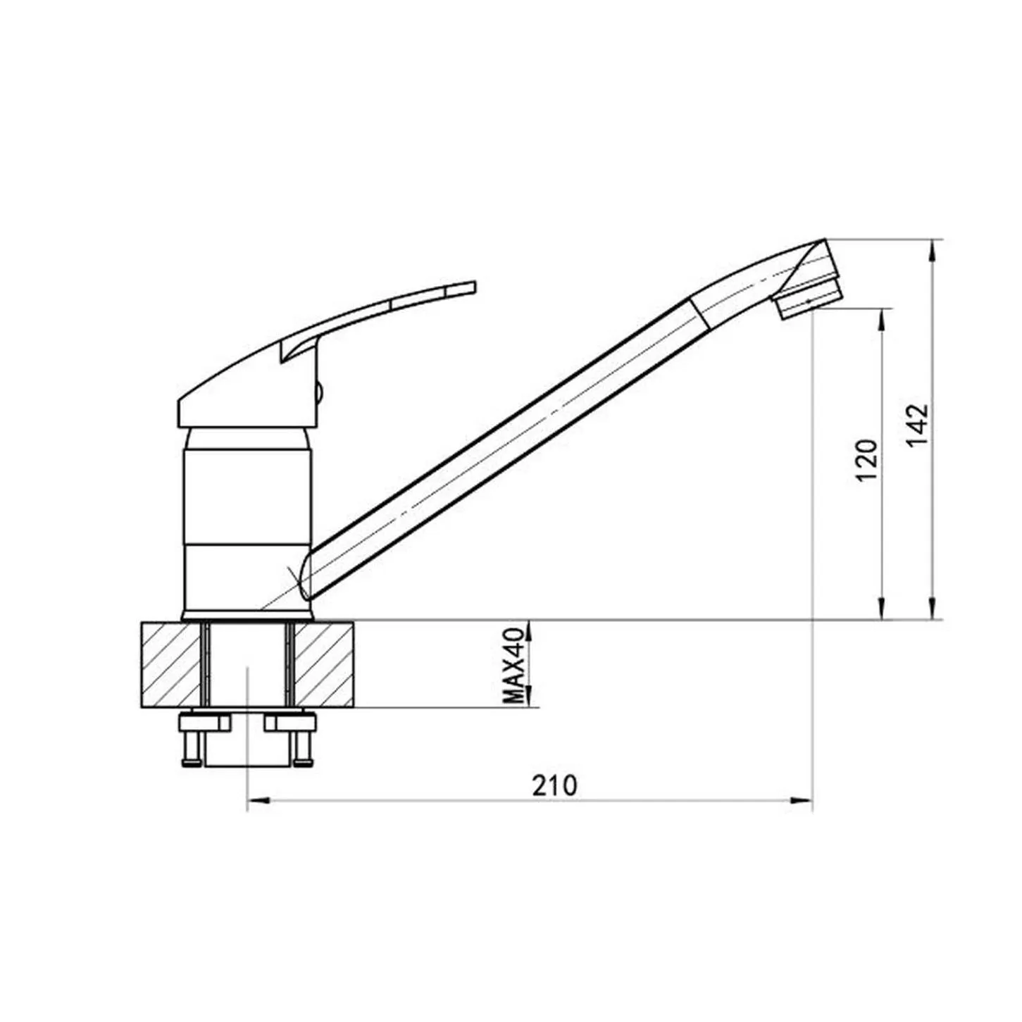 Смеситель для кухни Florentina ТАРА 313.37L.1123.305, грей