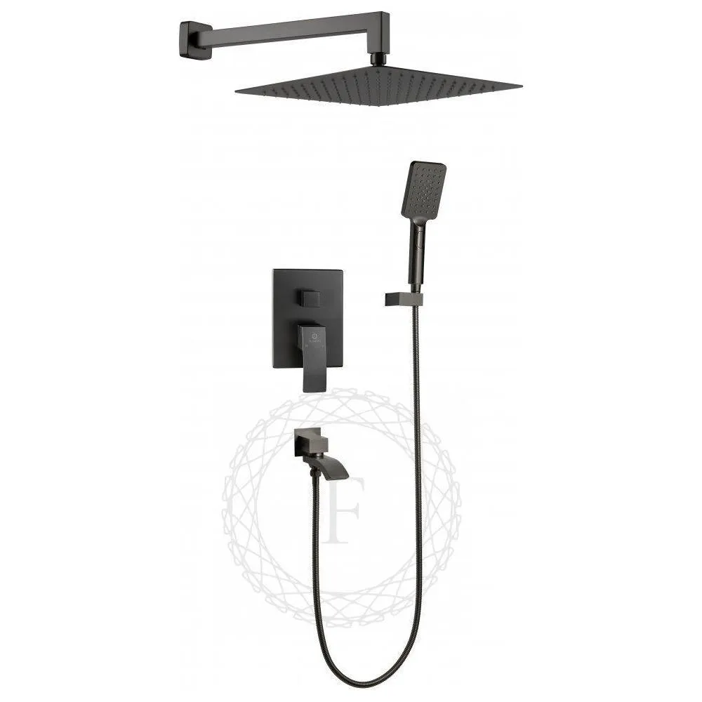 Душевая система встраиваемая FILARETE Waterfall FL1010BG, графит