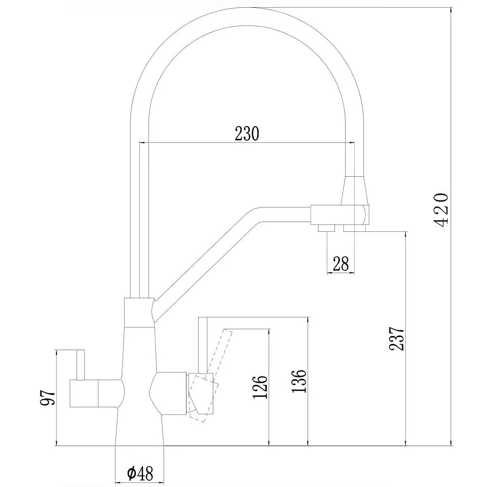 Смеситель для кухонной мойки Fmark FS0662-H04 под фильтр питьевой воды