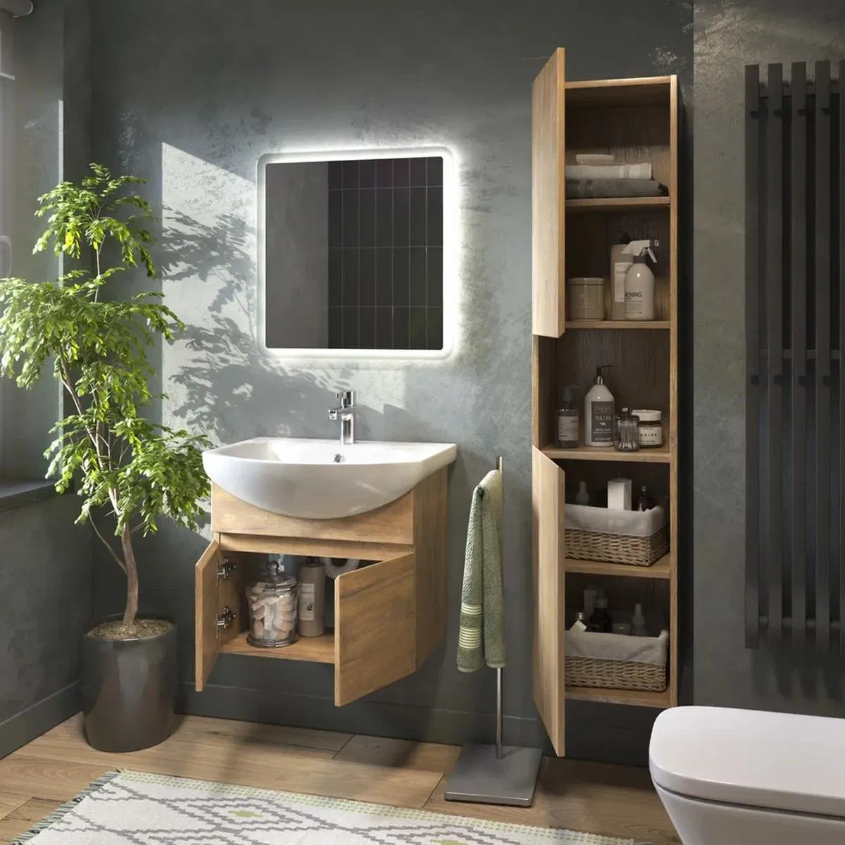 Тумба с раковиной подвесная VIGO Wing tp.WIN.BAL.60.2D дуб золотой, 60 см