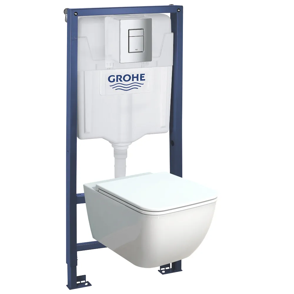 Комплект инсталляция и унитаз подвесной безободковый Grohe Rapid SL Vigente, белый (39201002)