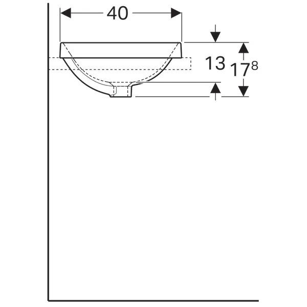 Раковина встраиваемая сверху Geberit Variform 178x400x550 мм (500.716.01.2)