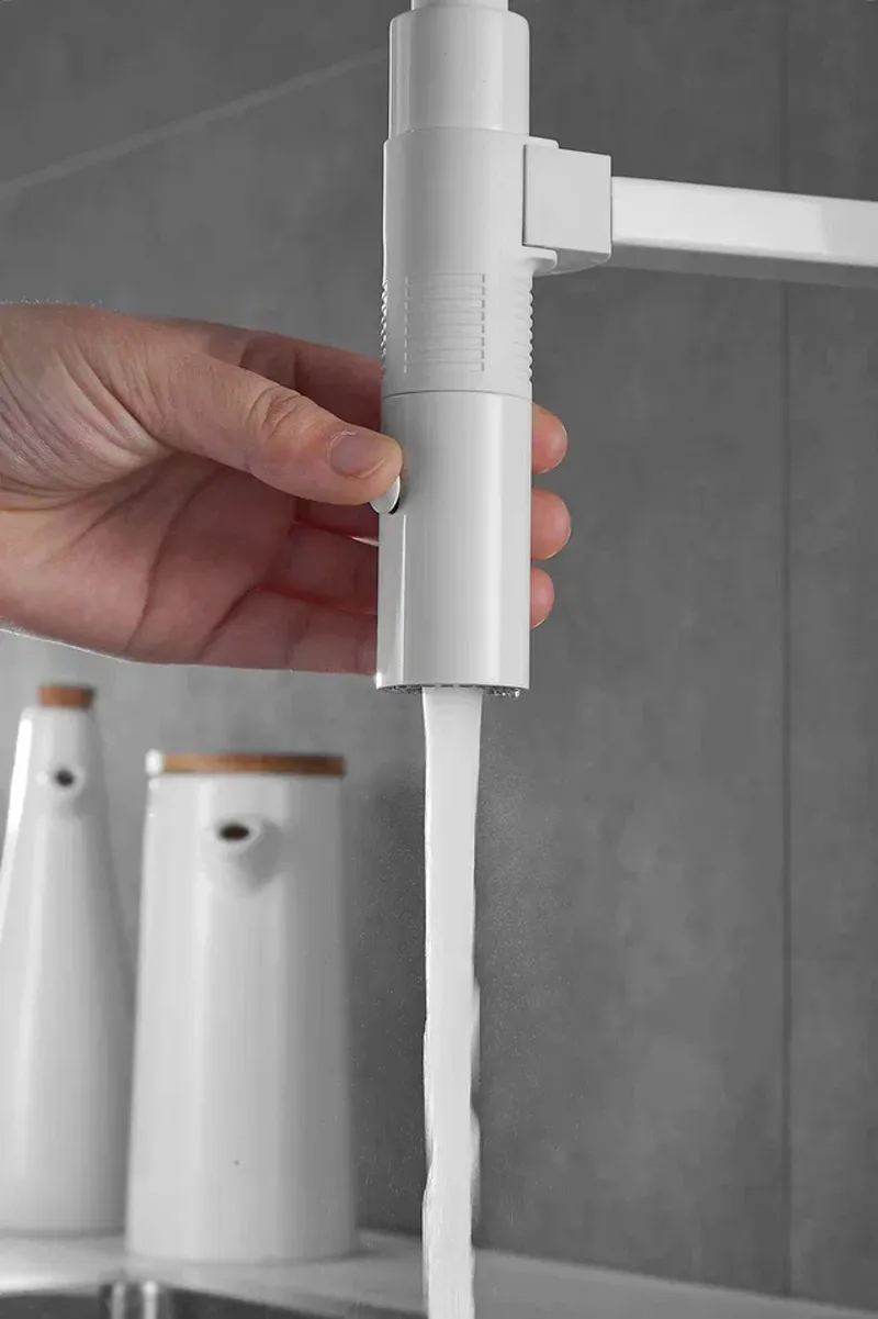 Смеситель для кухни Rose R133C, белый