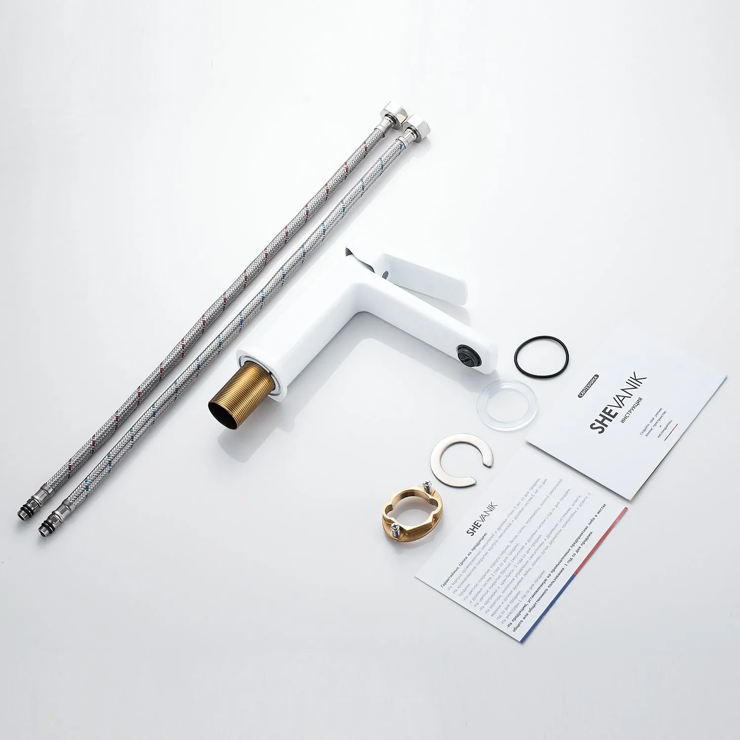 Смеситель для раковины Shevanik S9901C, белый