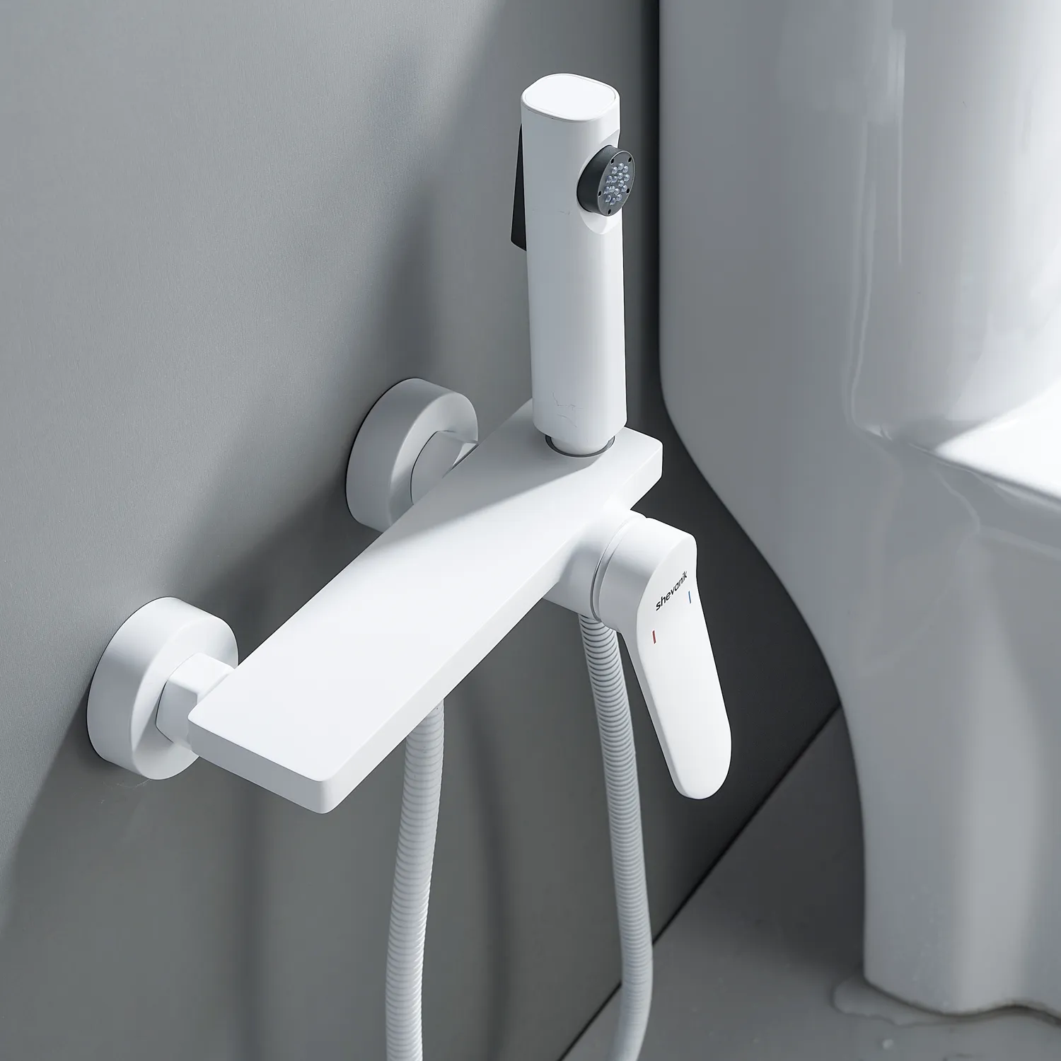Гигиенический душ со смесителем Shevanik S4305C-1, белый