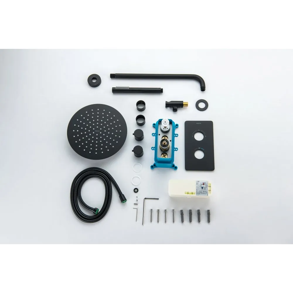 AQ1376MB ЕВРОПА Set 3 в 1 душевой комплект 2 режима, матовый черный