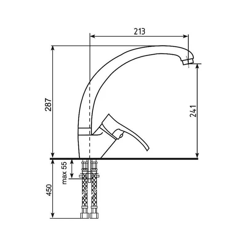 Смеситель для кухни Ulgran U-001-345, шоколад