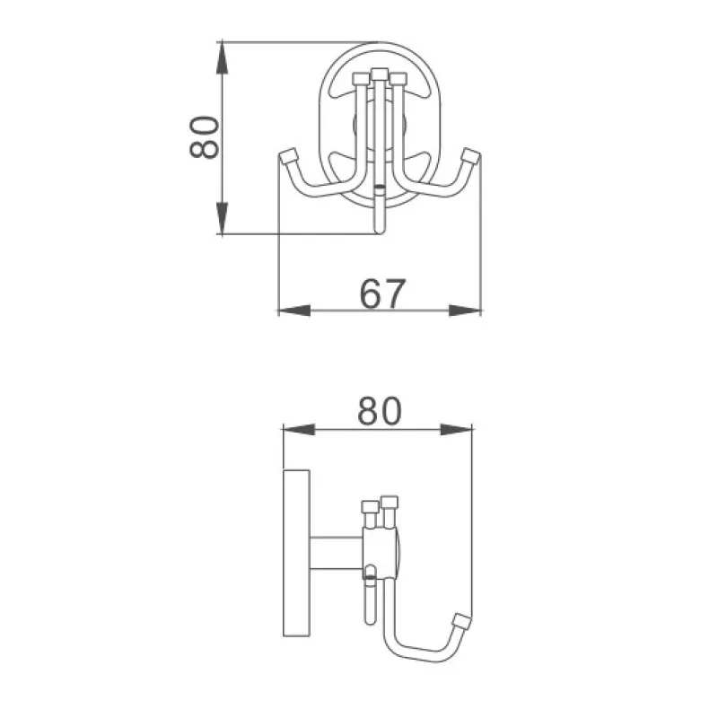 Крючок для ванной комнаты D-Lin D283700, хром