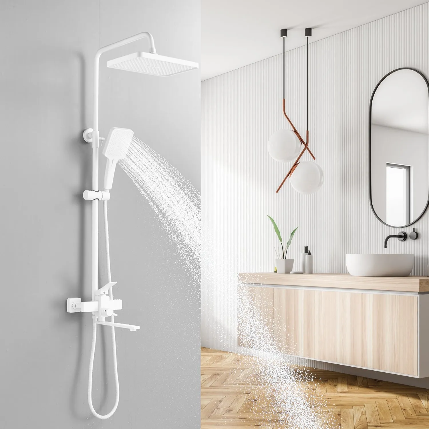 Душевая система Shevanik S6136C, белый