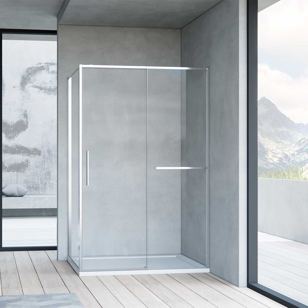 Душевой уголок Vincea Slim Soft (VSR-1SS8013CL) 1300х800 мм, хром, стекло прозрачное