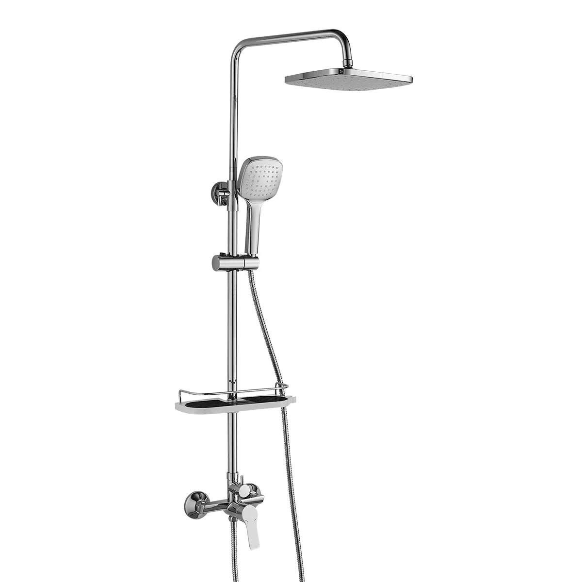 Смеситель Rossinka RS29 для душа с регулируемой высотой штанги и лейкой Тропический дождь (RS29-45)