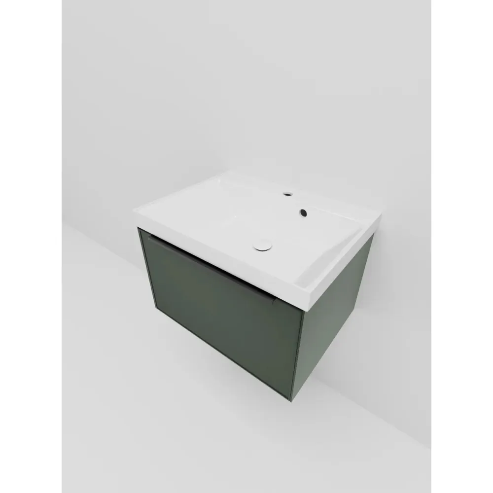 Тумба под раковину подвесная La Fenice SIMPLA FNC-01-SIM-G-60, серо-зелёная