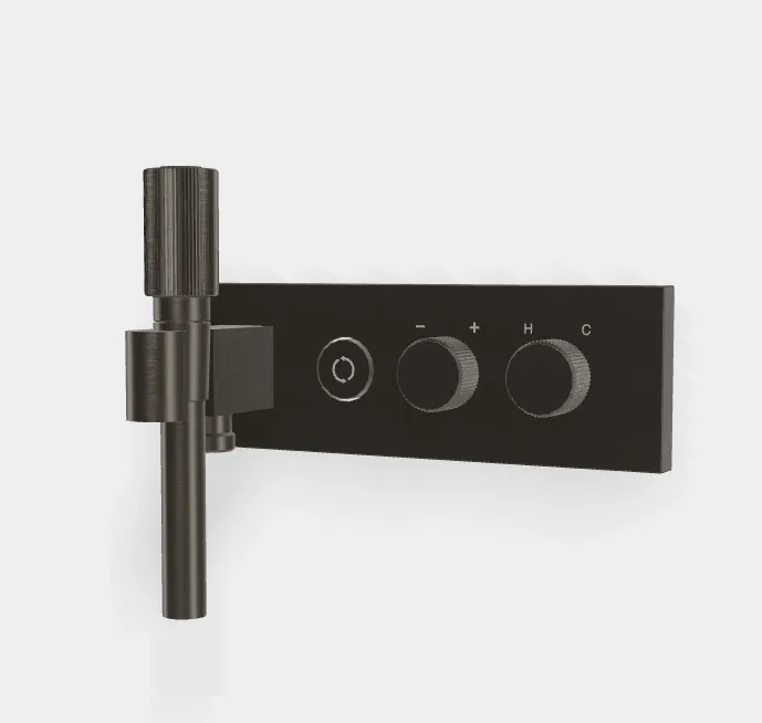 Смеситель для душа Fima Carlo Frattini Switch ON, на 2 потребителя, хром черный брашированный (F5979X2CS)