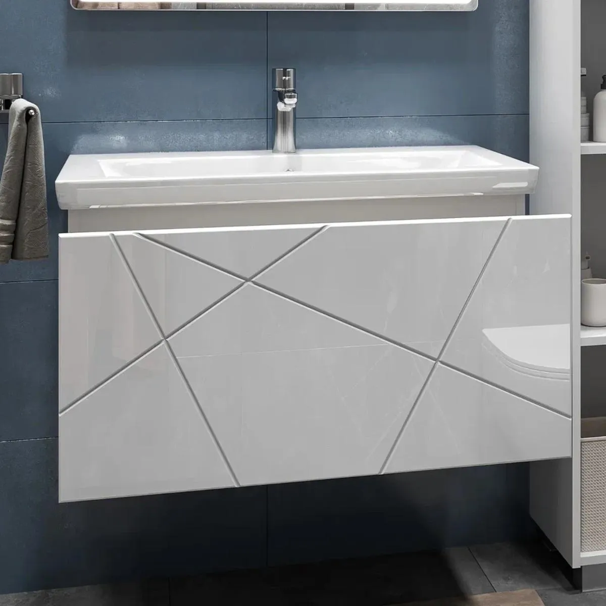 Тумба с раковиной подвесная VIGO Geometry 035, 80 см