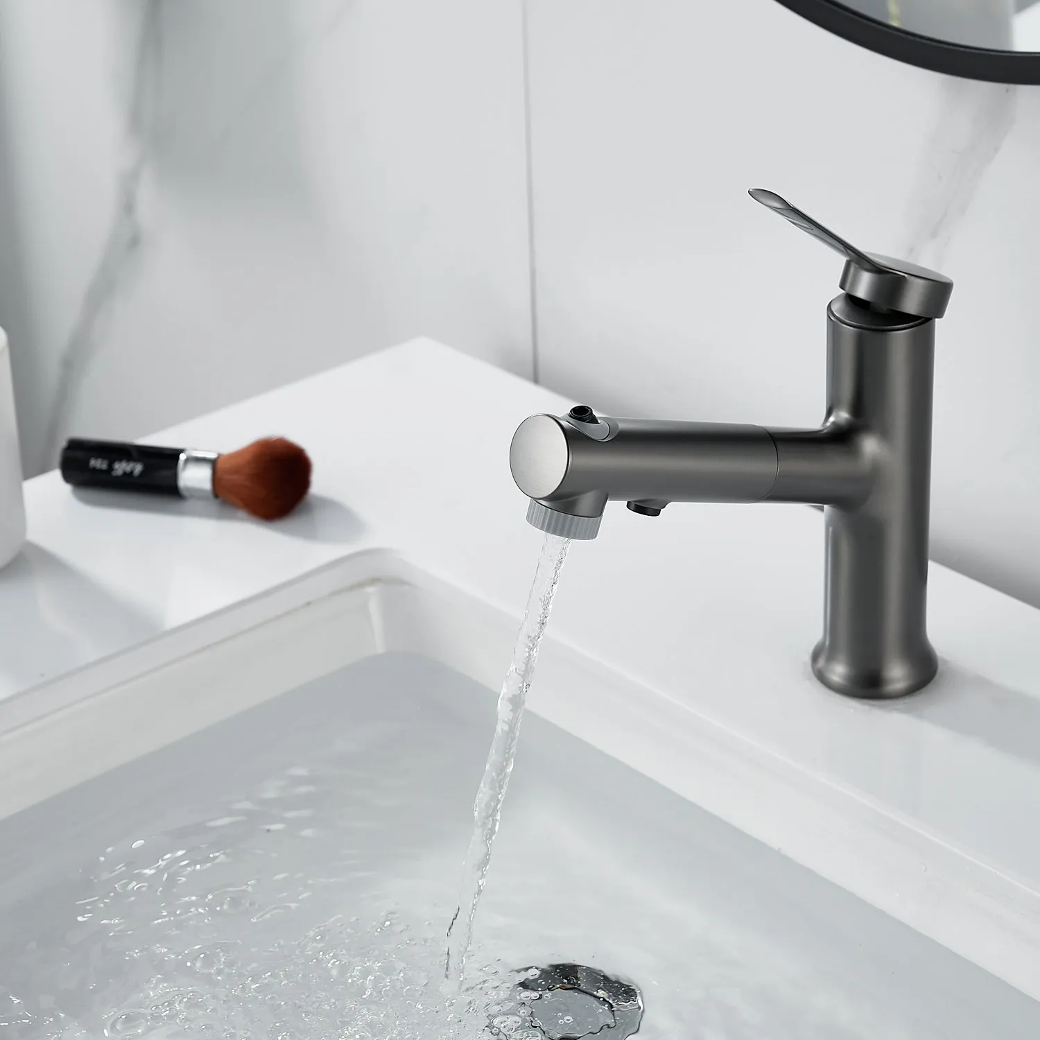 Смеситель для раковины многофункциональный Raffine F281T, оружейная сталь