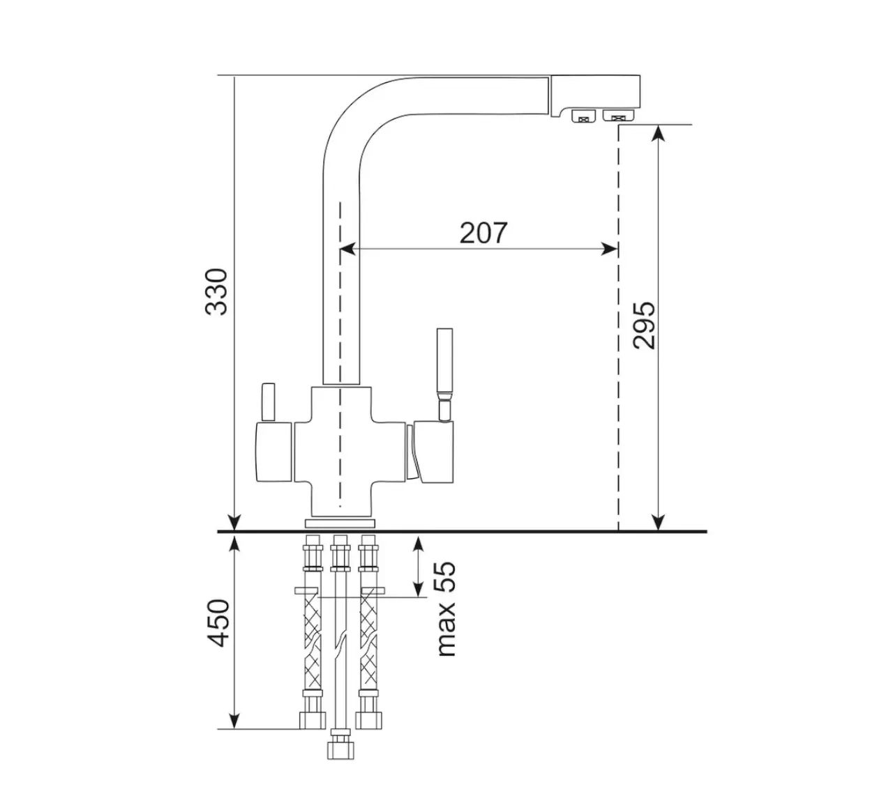 Cмеситель ULGRAN Quartz UQ-016-10, песок