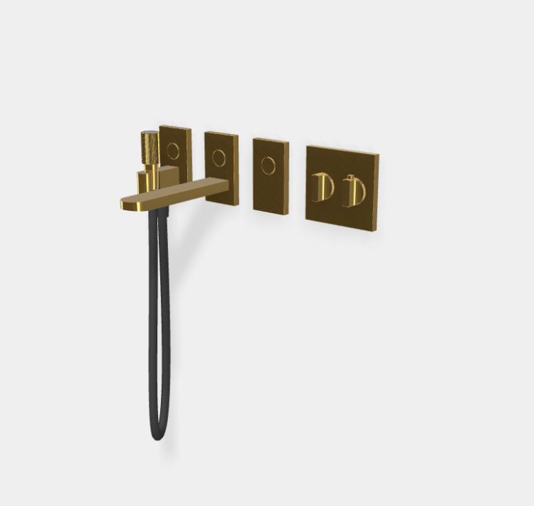 Смеситель для ванны и душа Fima Carlo Frattini Switch, на 3 потребителя, золото (F5947OR)