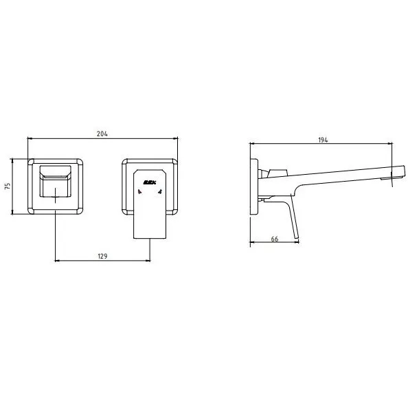 Смеситель для раковины E.C.A. Luna 102167605EX-KK (внешняя часть)
