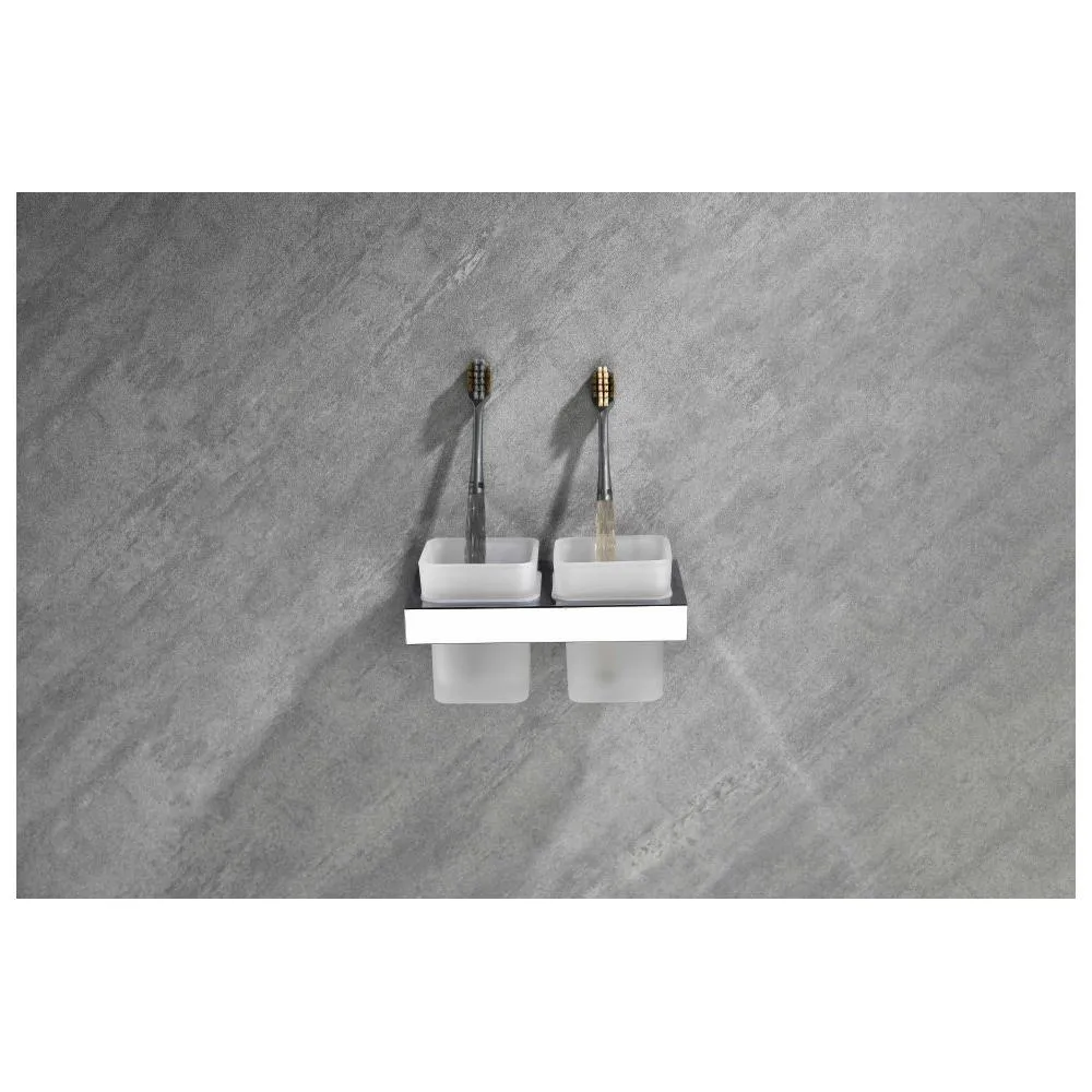 Стакан для ванной комнаты двойной Grocenberg AC0022CR, хром