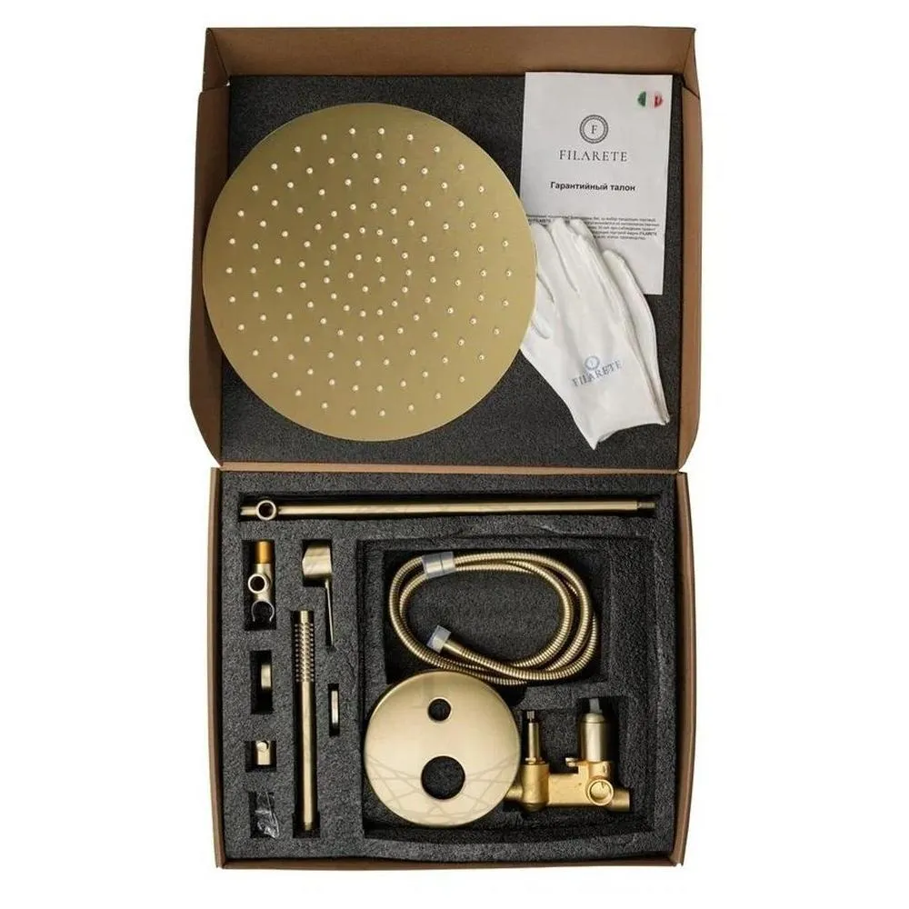 Душевая система встраиваемая FILARETE Roun FL1023MG, матовое золото