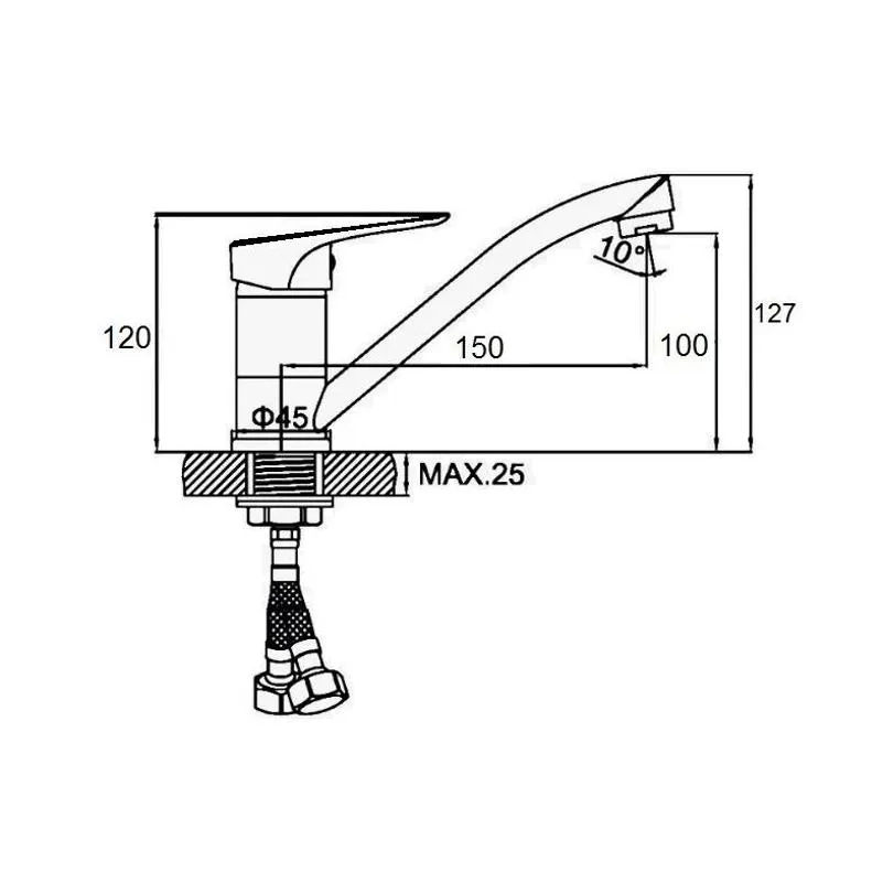 Смеситель для кухни D-Lin D151359, хром