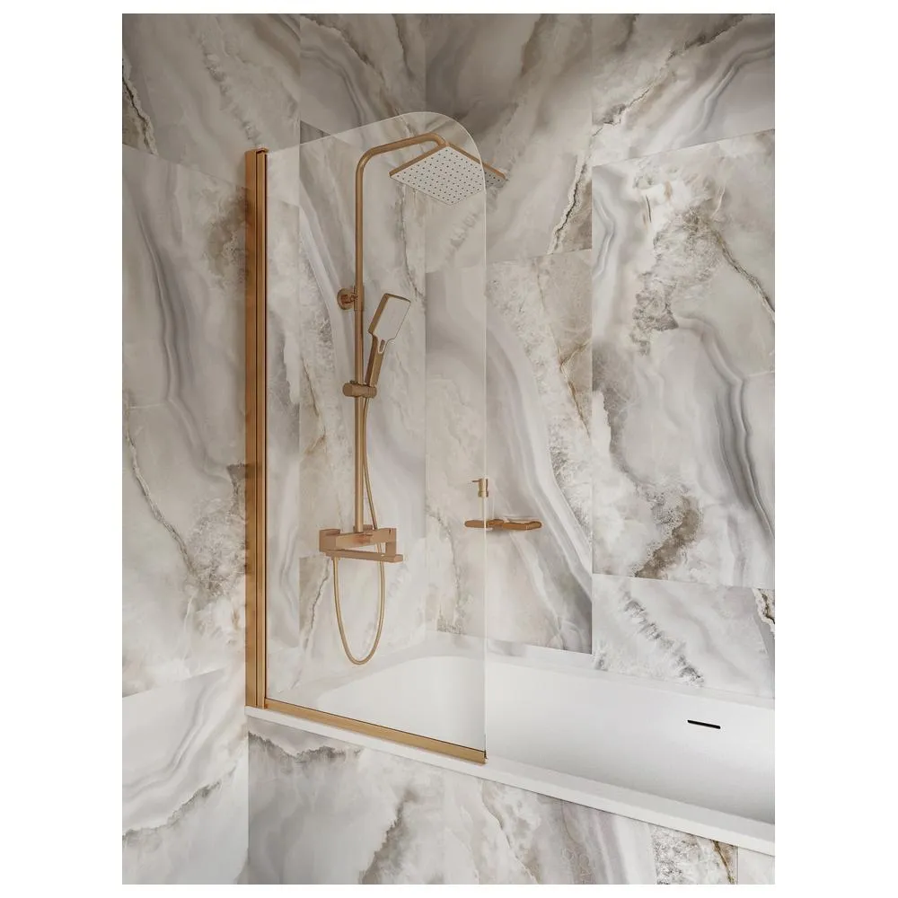 Шторка на ванну распашная Knotlor BS070CG0RB 140х70, бронза