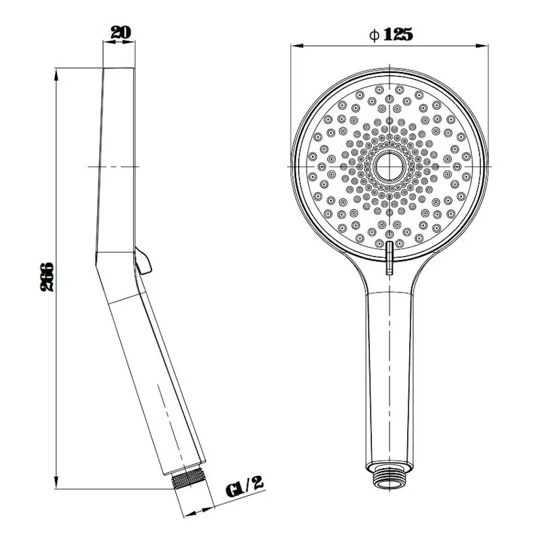 Лейка для душа Esko SSP120GM, оружейная сталь
