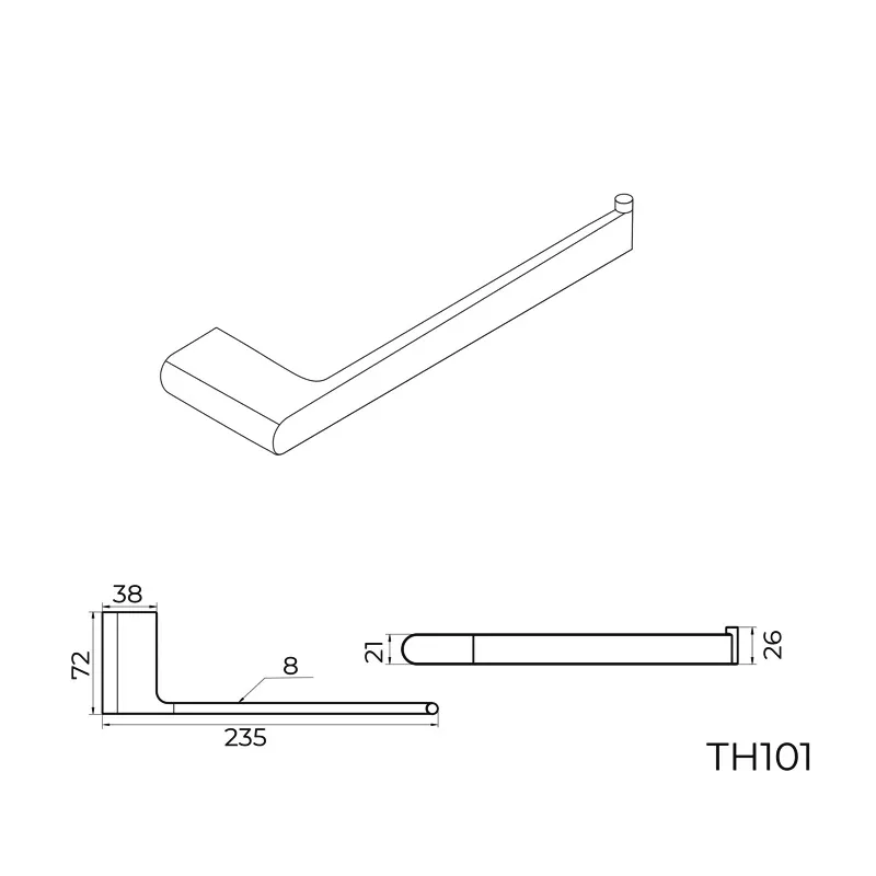 Полотенцедержатель Knotlor TH101GM, оружейная сталь