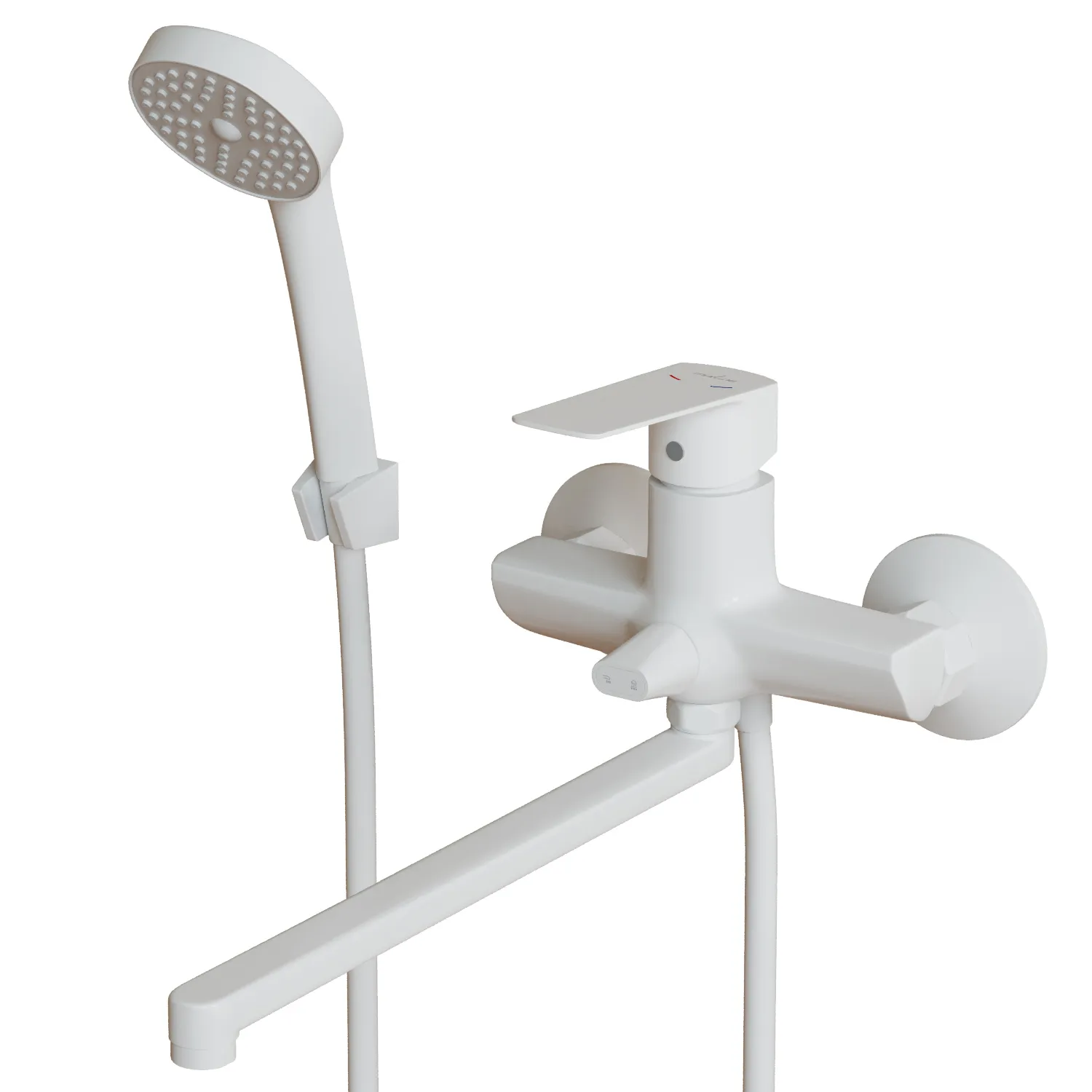 Смеситель для ванны и раковины 35k MIXLINE МЛ15-02 (ML15-02W) БЕЛЫЙ (556662)