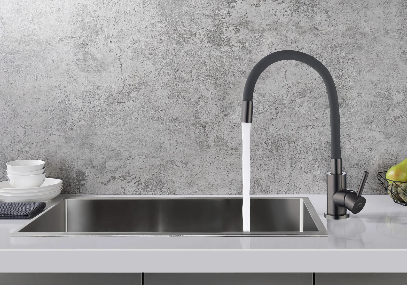 Смеситель для кухни FASHUN графит/серый (A54101N-17A)