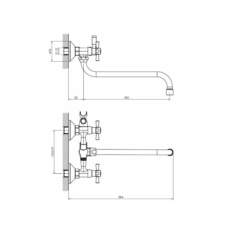 Смеситель для ванны D-Lin D143807, хром